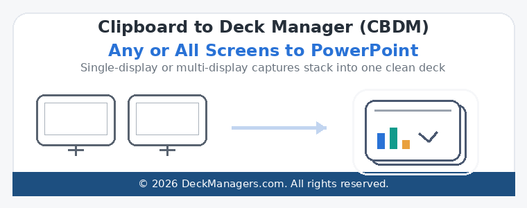 Send one or many screens to PowerPoint with CBDM